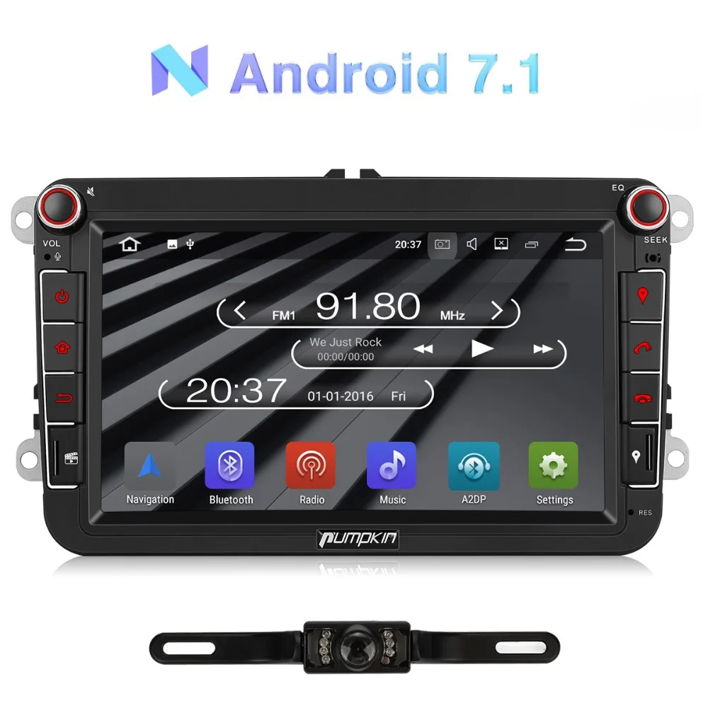 Тыква 2 Din 8 ''Android 7 1 автомобильное радио четырехъядерный GPS навигация для