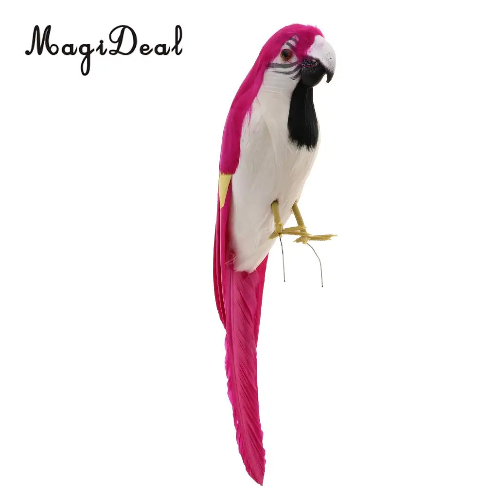 12'' / 30cm Decorative Feather Parrot Model Artificial Bird Statue Macaw Figurine Fancy Dress Props Garden Lwan Tree Decor