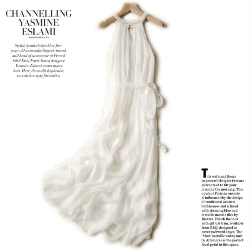 white silky dressing gown