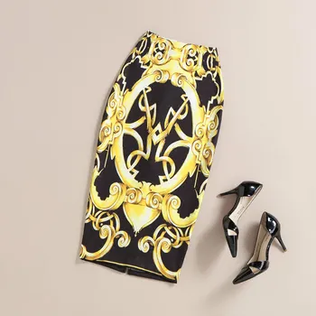 

Women's Skirt Autumn Fashion High Waist Bodycon Pencil Skirt Faldas Totem Print Saia Midi Tutu Jupe Femme Skinny Skirts Autumn