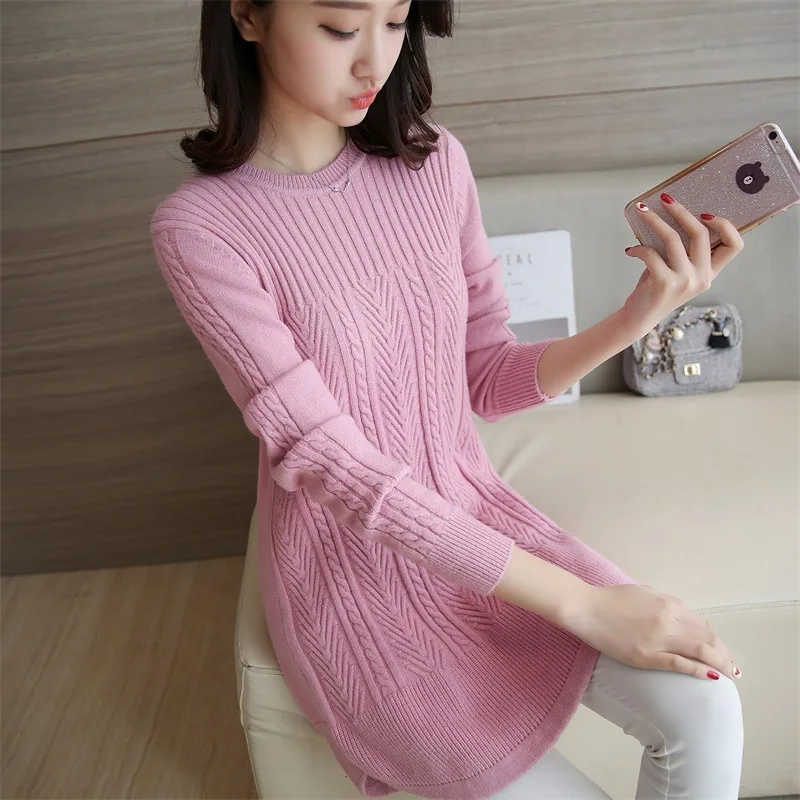 O neck cross knitting winter sweater women Fashion long sleeve pullover