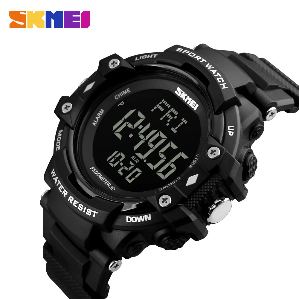 

SKMEI Sports Watches Men 3D Pedometer Heart Rate Monitor Calories Counter Chronograph Digital Wristwatches Relogio Masculin 1180