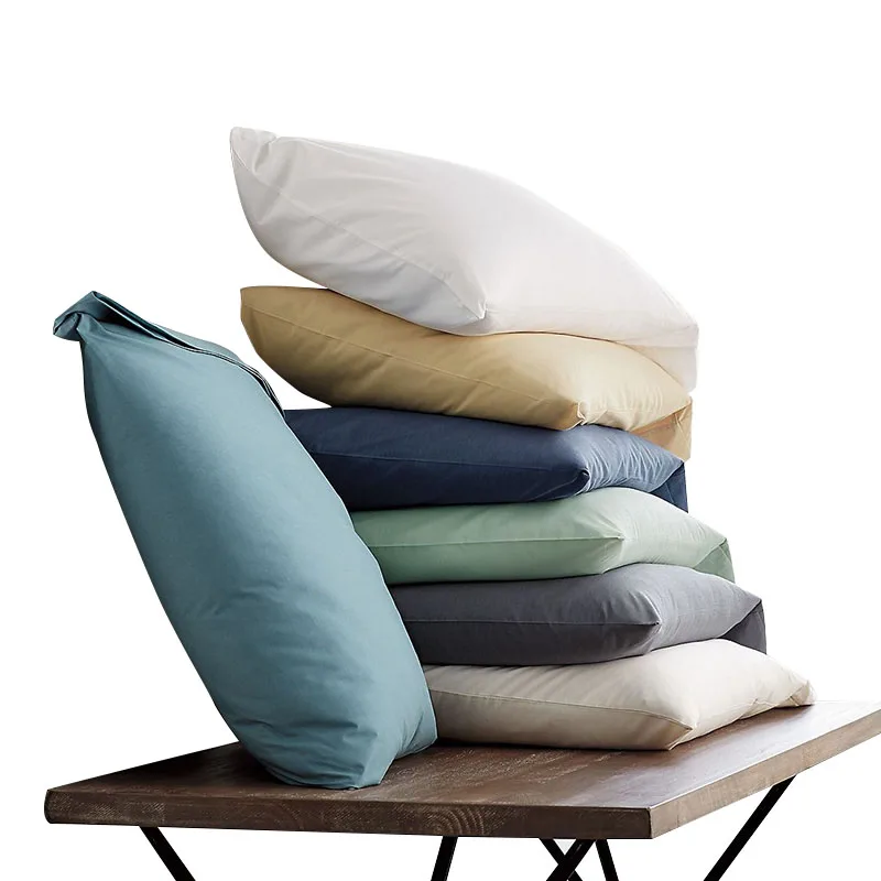 48x74cm Long Pillowcase Solid Color Pillow Case Cover Silk Satin Fabric