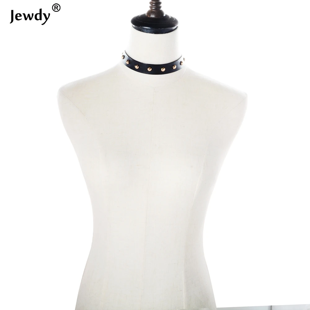 

Leather Choker Black PU Choker Necklace Women Gothic Chokers 2018 Punk Jewelry Harajuku Big Chunky Necklace Collier