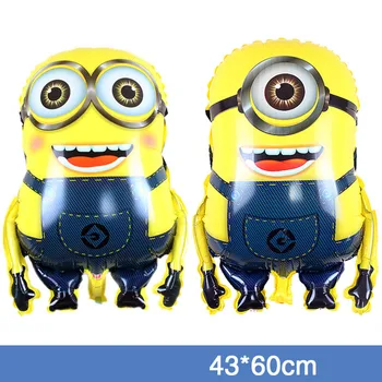 

KUWANLE 50pcs/lot 43*60cm Cartoon Minions Shaped Foil Helium Balloon Despicable Me Birthday Party Supplies Decoration Balloons