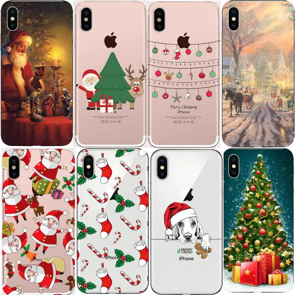 Christmas Tree Print Case For Iphone 7 8 X 4 4s 5 5c 5s Se 6