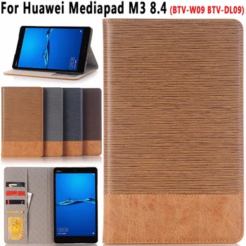 

Preimium Cross Pattern Leather Flip Cover Case for Huawei Mediapad M3 8.4 BTV-W09 BTV-DL09 Coque Capa Funda with Card Slot