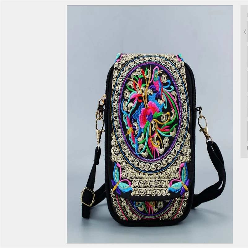 Bolsa Feminina школьный рюкзак женская Высококачественная холщовая Красивая Цветочная вышитая Этническая сумка через плечо - Цвет: As Photo Shows