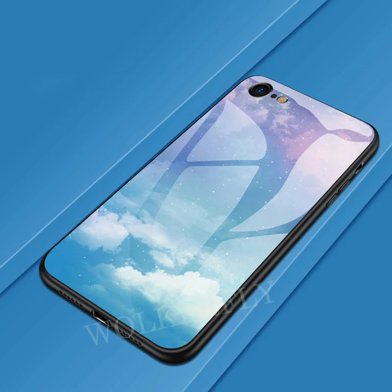 Стеклянный чехол для Xiao mi Red mi Note 7 6 5 Pro mi 9t mi 9 se mi A2 8 Lite Max 3 On Red mi 7 6A K20 Pro 5 Plus градиентный чехол Star Space - Цвет: 6