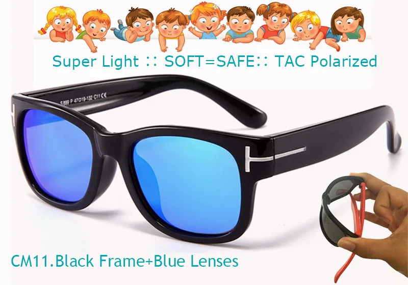 IVSTA TF211 солнцезащитные очки для мальчиков, детские солнцезащитные очки, поляризационные модные силиконовые резиновые гибкие безопасные детские 899 для девочек - Цвет линз: Black Blue