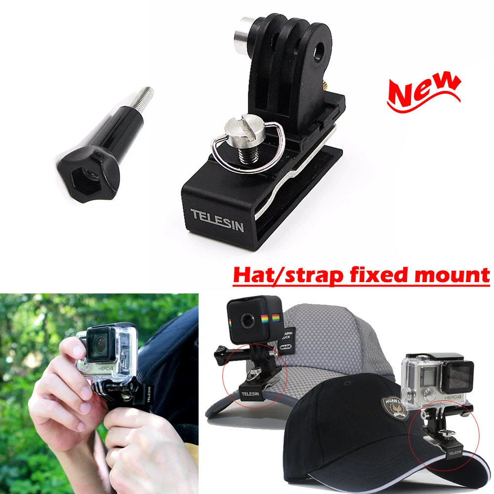 2016 New Go Pro Holder fixed Mount,Aluminum Hat/backpack Stable Clip