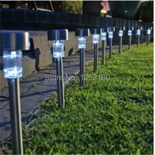 

5 pcs Solar Powered LED Lamp Landscape Garden Light Stainless Fadeless Color garden decoration outdoor hallway lamp free shiping
