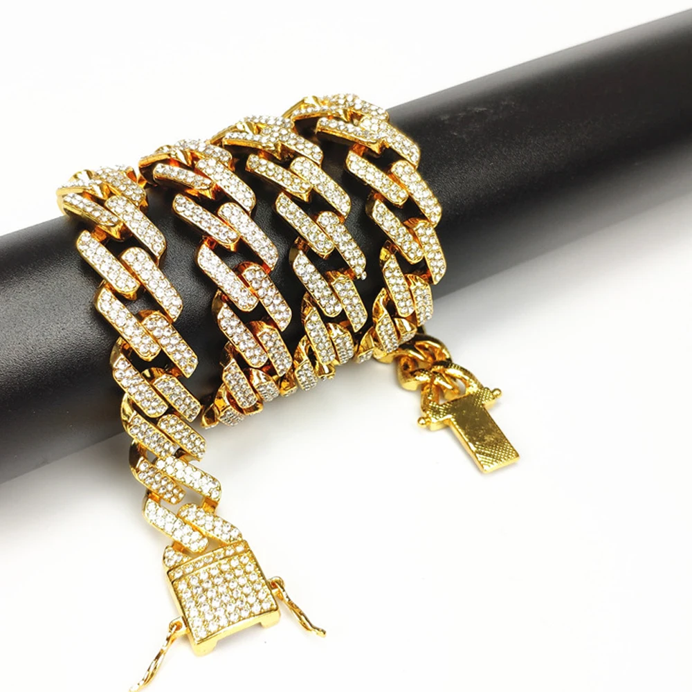 Koop Iced Out 15mm Miami Cubaanse Link Chain 8 \