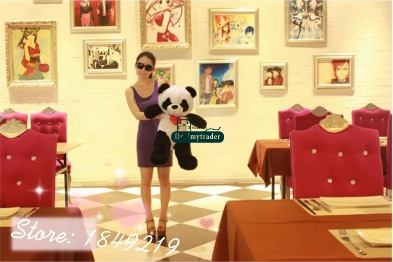 Dorimytrader Jumbo Plush Soft Animal Panda Toy Giant Stuffed Cartoon Heart Panda Doll Great Baby Gift Free Shipping DY61125 (1)
