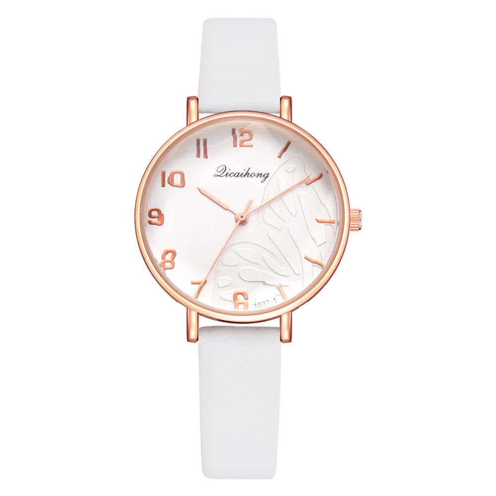 Fashionable Quartz Ladies Convex Glass Leather Clock Wrist watch Fashionable Quartz Ladies Convex Glass Leather Clock Wrist watch