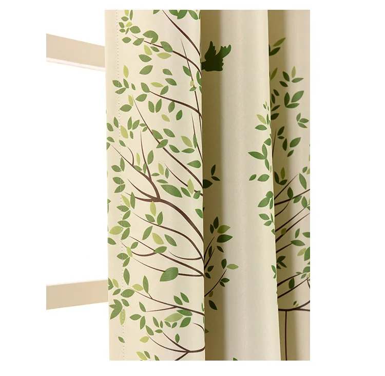 Modern Printed Tree Short Curtains for Kids Bedroom Children's Room Window Treatments Drape for Living Room