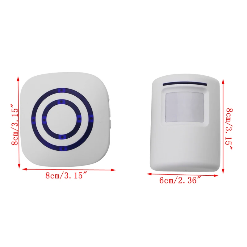 

Wireless Infrared Motion Sensor Door Security Bell Alarm Chime EU/US Plug