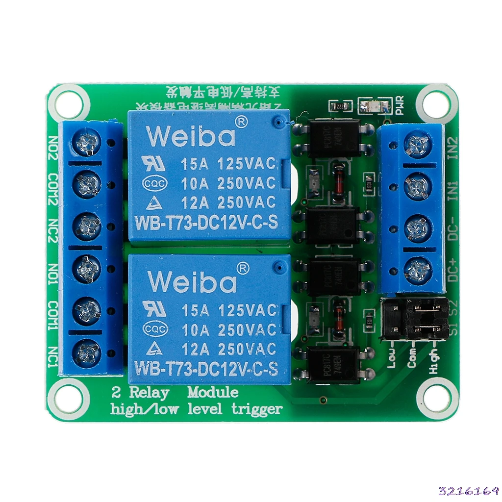 

2 Channel Relay Module High and Low Level Trigger with Optocoupler Isolation