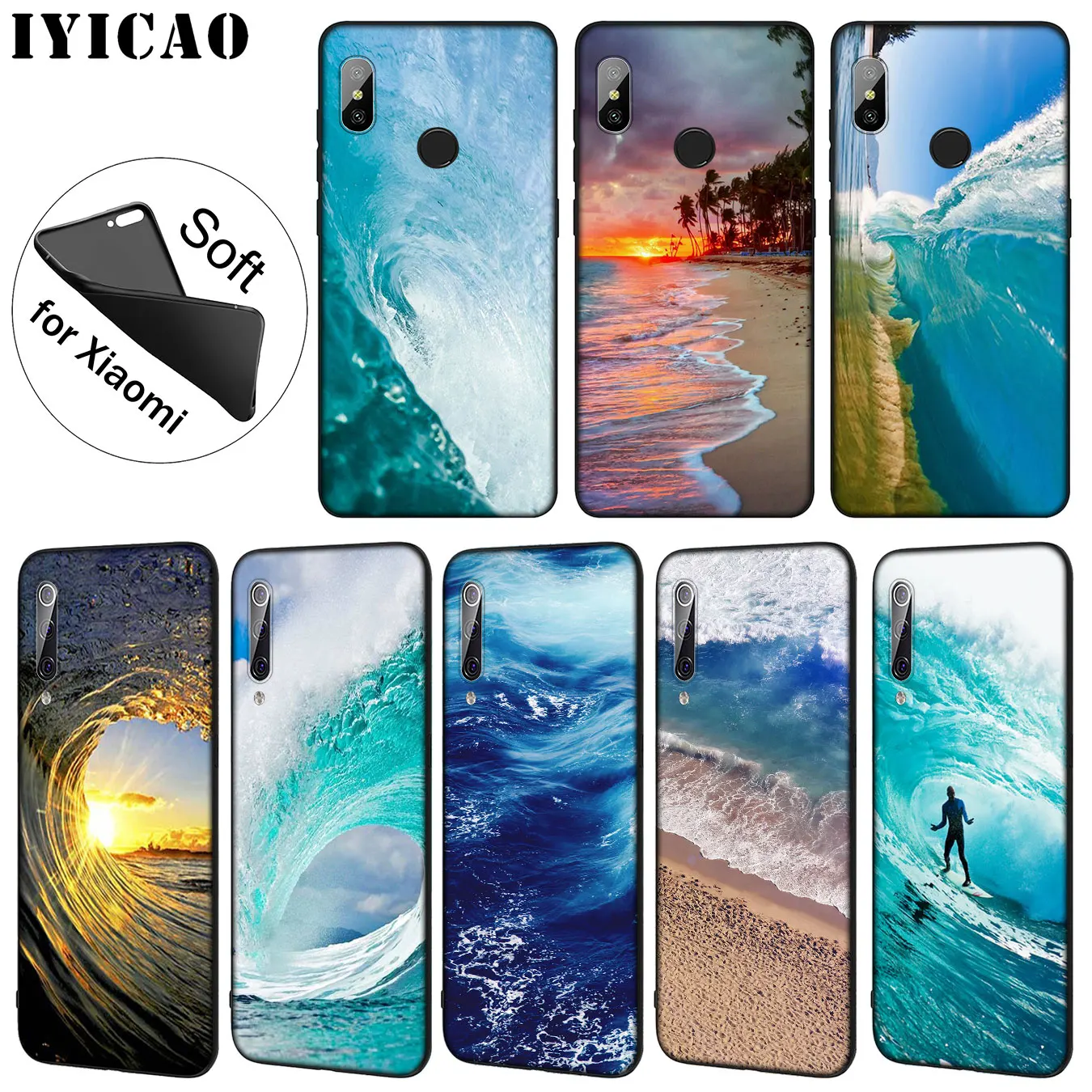 IYICAO Summer nature sea blue Ocean Waves Soft Phone Case for Xiaomi Mi 10 9 9T CC9 CC9E 8 SE A3 Pro A1 A2 Lite 6 pocophone f1 |