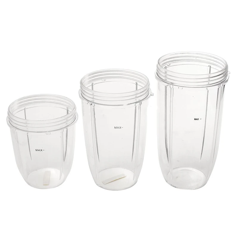 New 3pcs Cups 32oz Colossal +24oz Tall&Small Cup +3 Lids Set For Nutribullet Blender
