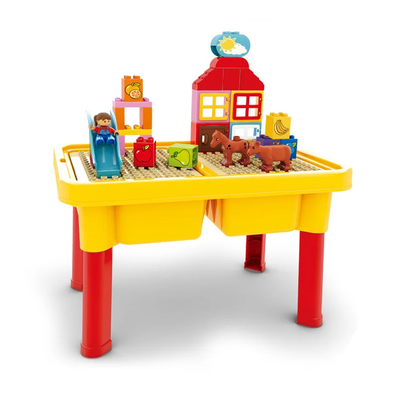 

HG1449B large particles Building Blocks table with bricks Compatible With Legoe Duploo Toys toys for children