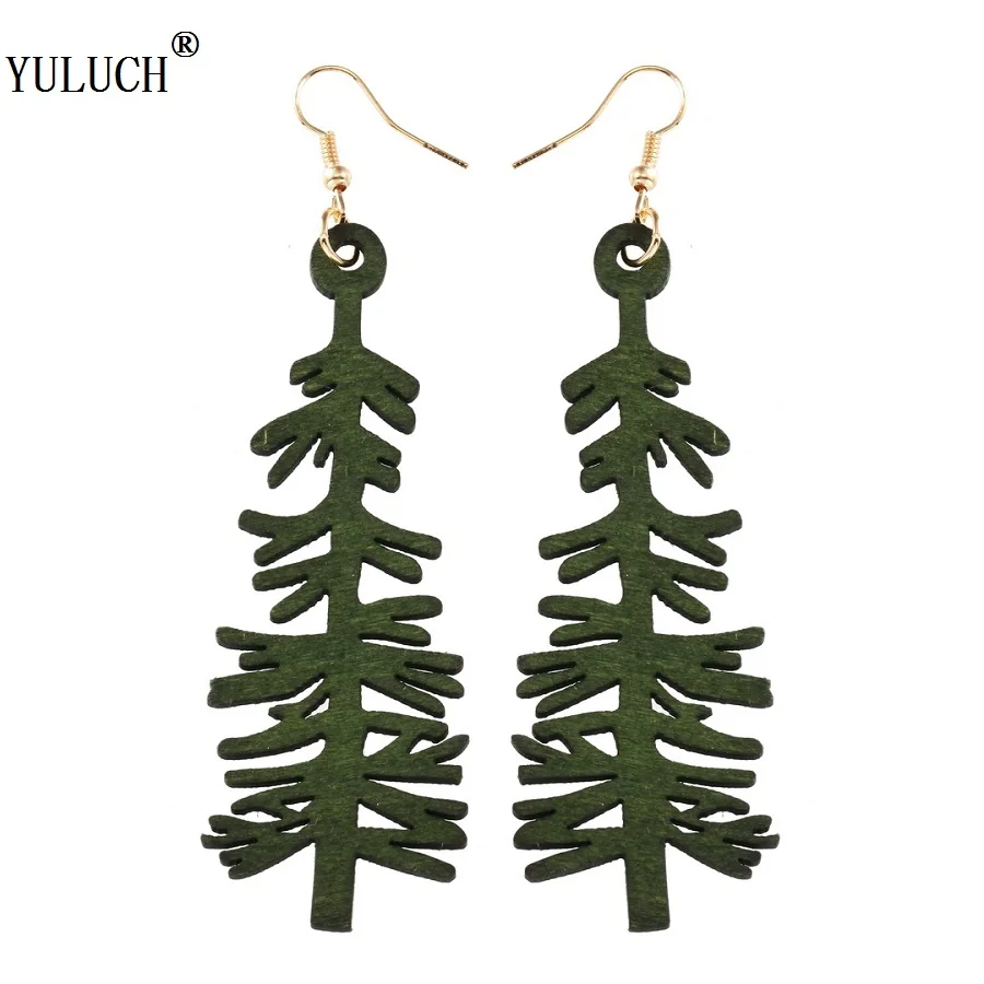 

Natural African Wooden Earrings Hollow Tree Wooden Long Earrings Gold Hook Wooden Earrrings For Woman Girls Party Prom Christmas