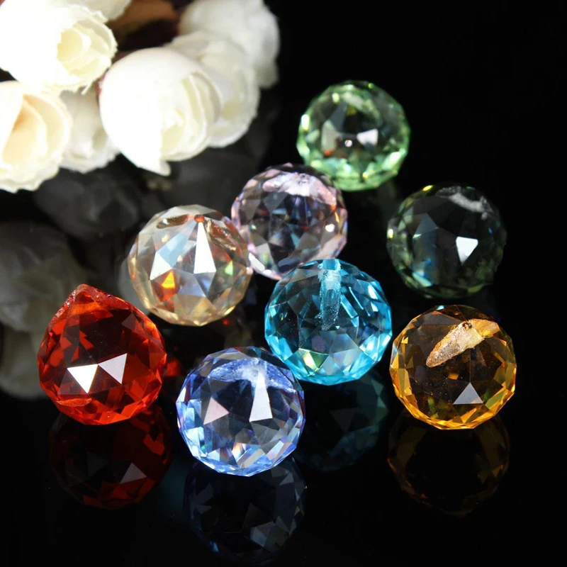 8Pcs Crystal Chandelier Parts Haning Glass Prisms Rainbow Suncatcher Pendants for Light Lamp Chandelier Pendants