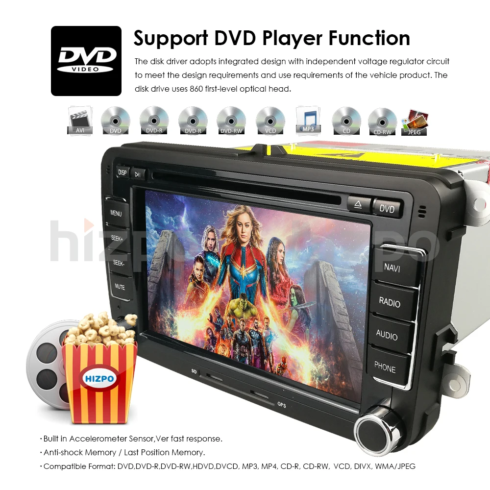 Top 7inch 2Din Auto Radio Car DVD Player Gps Stereo for VW Volkswagen SKODA GOLF 5 Golf 6 POLO PASSAT B5 B6 JETTA TIGUAN NAVI CD SWC 17
