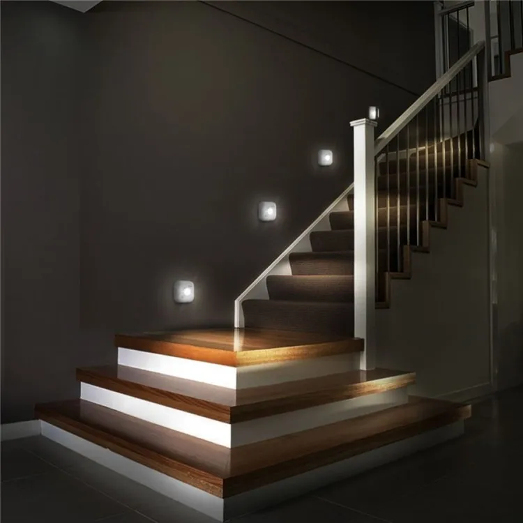 Mini PIR Motion Sensor Light LED Night Light Smart Human Body Induction Nightlight Battery Closet Cabinet Toilet Lamps Light