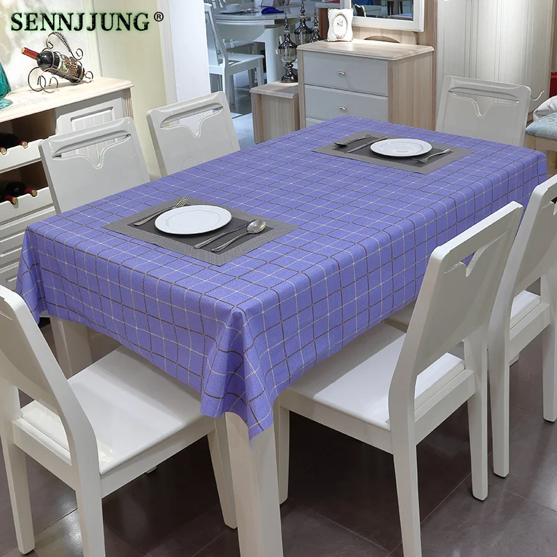 Plaid Waterproof Wipe Clean PVC Vinyl Table cloth Oilproof Dining Kitchen Table Cover Square Oil Cloth household Tablecloths