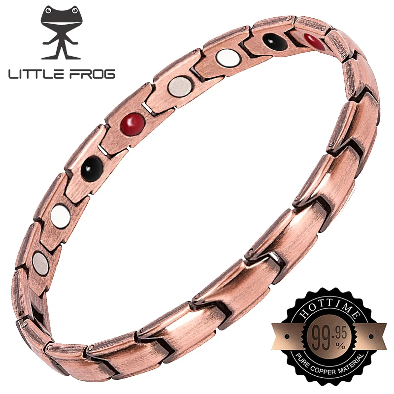 

LITTLE FROG 99.95% Pure Copper Magnet Bracelet Bangle For Men Health Energy Bangles Women Men Healing Magnetic therapy Jewelry