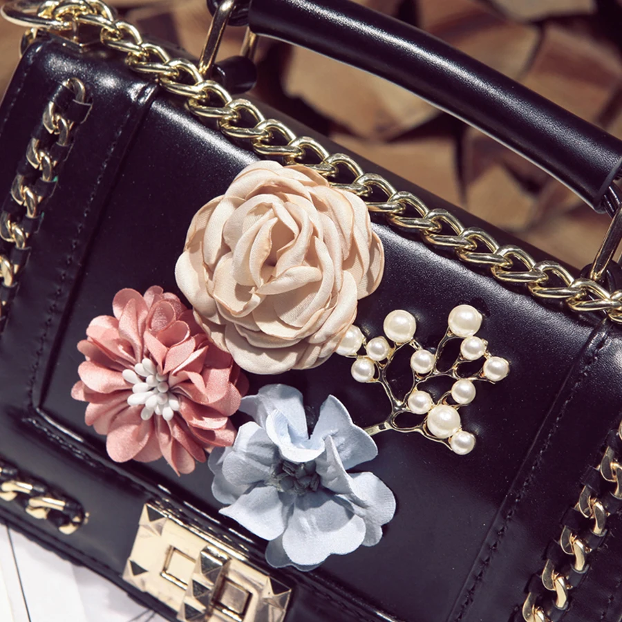 Women 3D Floral Mini Handbags Ladies Famous Brand Luxury Chains Shoulder Bags Female Shopping Crossbody&Messenger Bag Ladies Bag