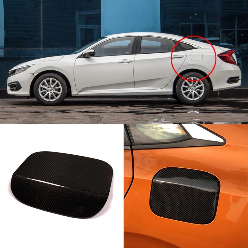 Brand New Real Carbon Fiber Gas Fuel Cap Door Cover Pad Decal Sticker