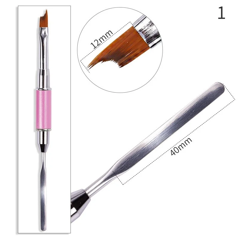1 шт ручка для маникюра с двуглавым стальным нажимным и регулируемым клеем ручка со специальной формой ручка для рисования лепестков инструмент для красоты - Цвет: Розовый