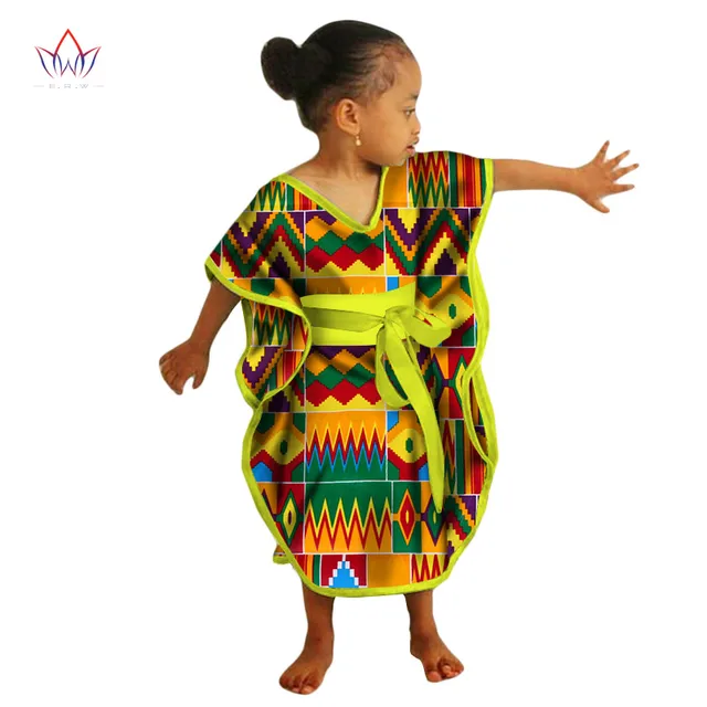 2017 african kids dresses african dashiki print cotton wax matching plus size clothing for kids