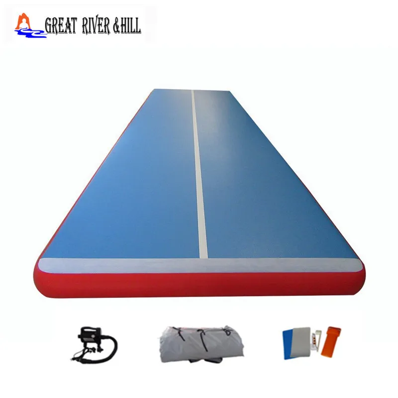 

2017 new color hand made easy carry inflatable air gym track tumbling fitness mat for gymnastic 8m x 2m x 20cm