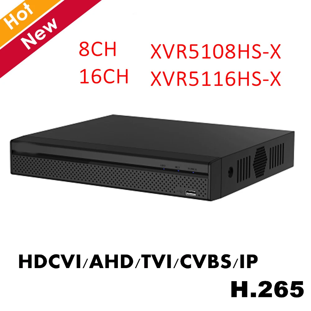

New 8CH 16CH XVR video recorder XVR5108HS-X XVR5116HS-X H.265 1080P Supports HDCVI AHD TVI CVBS IP video inputs for cctv