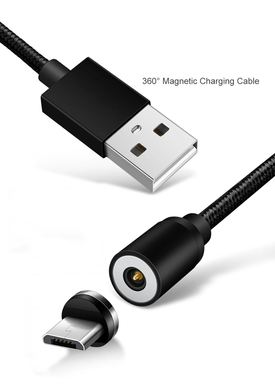 Oppselve Магнитный Micro USB кабель 2A Быстрая зарядка 1 м 2 м светодиодный Магнитный зарядный кабель для Xiaomi 4X huawei P8 Lite samsung