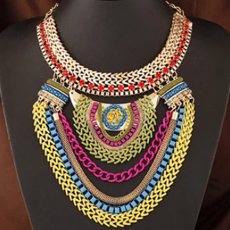 

Handmade punk big chunky statement chain bib necklace kpop jewelry wholesale gros collier femme/maxi colar/collana/gargantillas