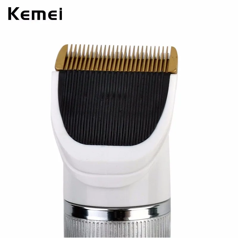 Профессиональный электрический триммер для волос Kemei с титановым лезвием, перезаряжаемая Беспроводная стрижка, машинка для стрижки волос, тример maquina cortapelos 34