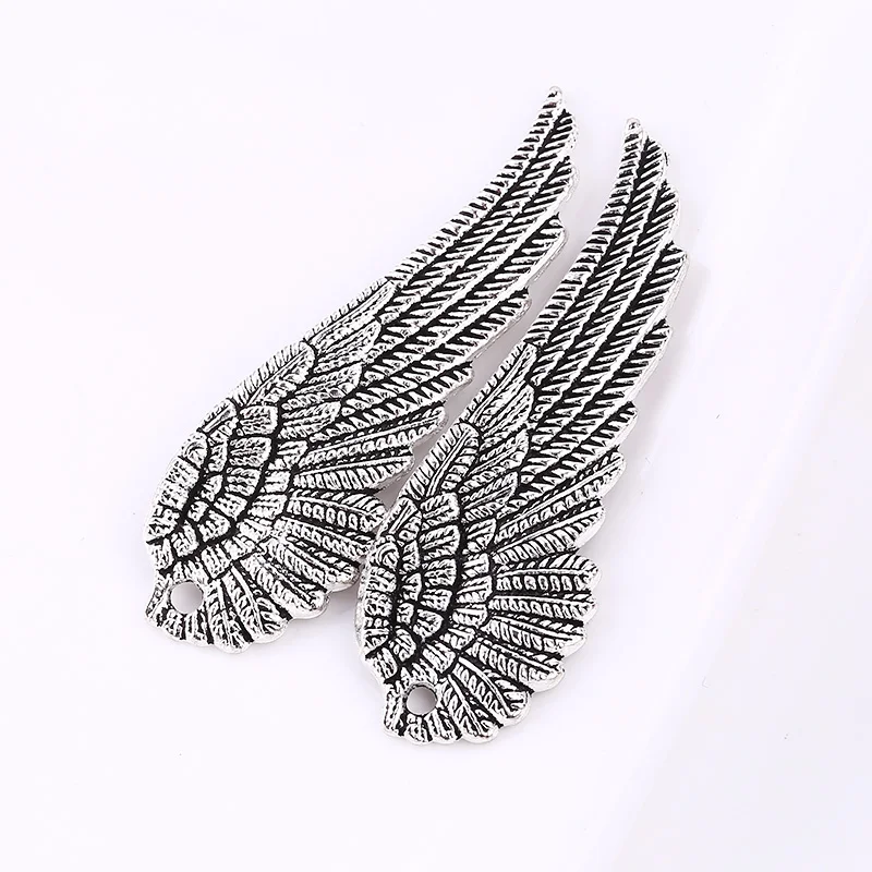 

Metal Angel Wings Charms for Jewelry Making DIY Antique Silver Zinc Alloy Angel Wings Pendant Charms 10pcs C8993