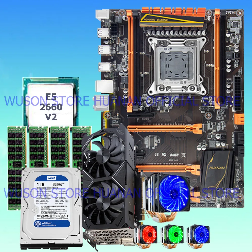 HUANAN ZHI deluxe X79 материнская плата с M.2 SSD слотом 1 ТБ 3,5 'SATA HDD GTX1050Ti 4GD5 CPU E5 2660 V2 с кулером RAM 32G (4*8G) HUANAN ZHI deluxe X79 материнская плата с M.2 SSD слотом 1 ТБ 3,5 'SATA HDD GTX1050Ti 4GD5 CPU E5 2660 V2 с кулером RAM 32G (4*8G)