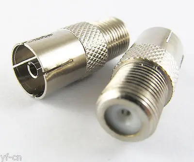

10pcs F Type F Female Jack to TV PAL Female Jack Coaxial Connector Adapter Metal