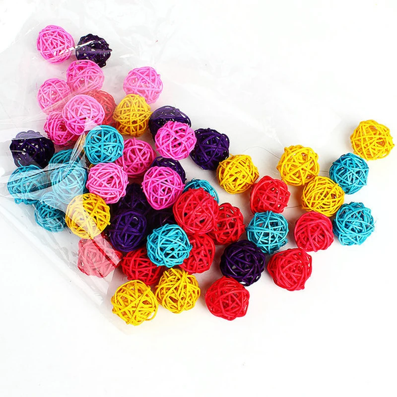 

50pcs/lot Rattan Wicker Cane 4cm/5cm Mix color Balls for Garden Patio,Wedding,birthday Party decoration