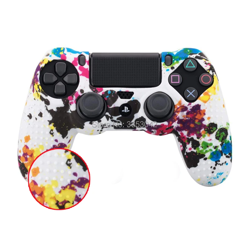 20 шт для Dualshock 4 PS4 тонкий поляризационный фильтр Pro контроллер с шипами кожа Премиум Защитный Противоскользящий мягкий силиконовый захват чехол