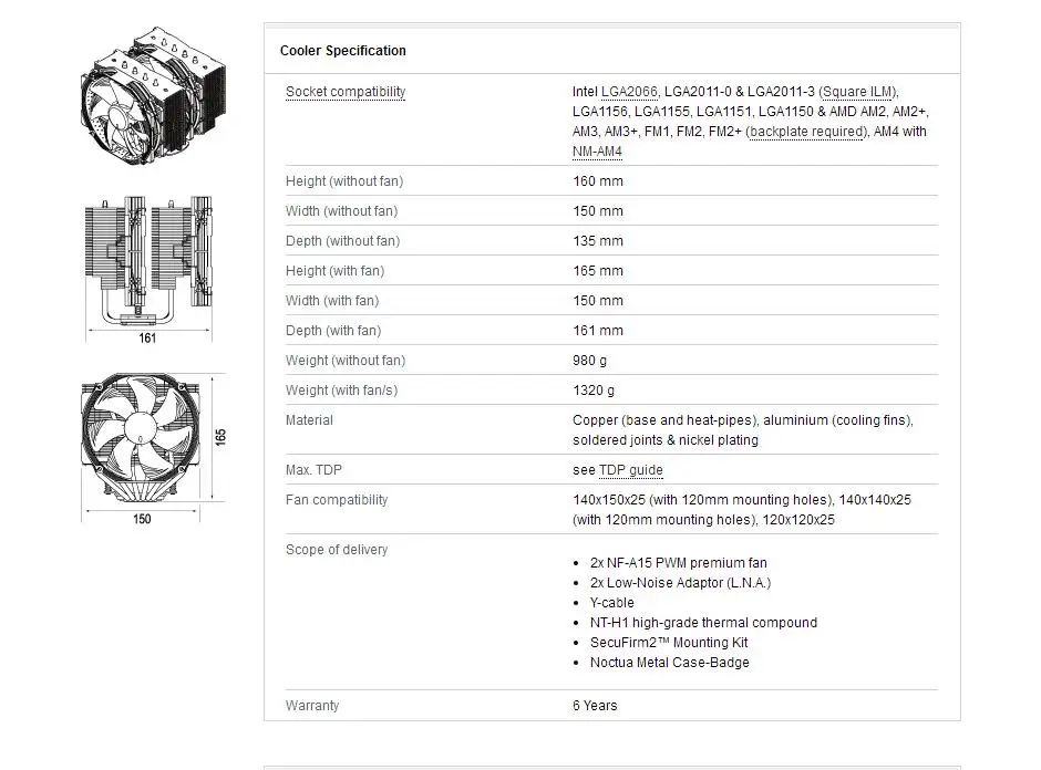 Noctua NH-D15 процессорные кулеры AMD Intel вентиляторы охлаждающий вентилятор содержит теплоизоляционные кулеры LGA 1366 2011 2066 AM3 FM2 115X