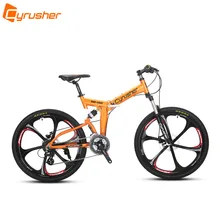 Cyrusher RD100 Folding Mountain Bike Full Suspension frame road Bicycle 24 Speeds 26X17 Inch Double Disc