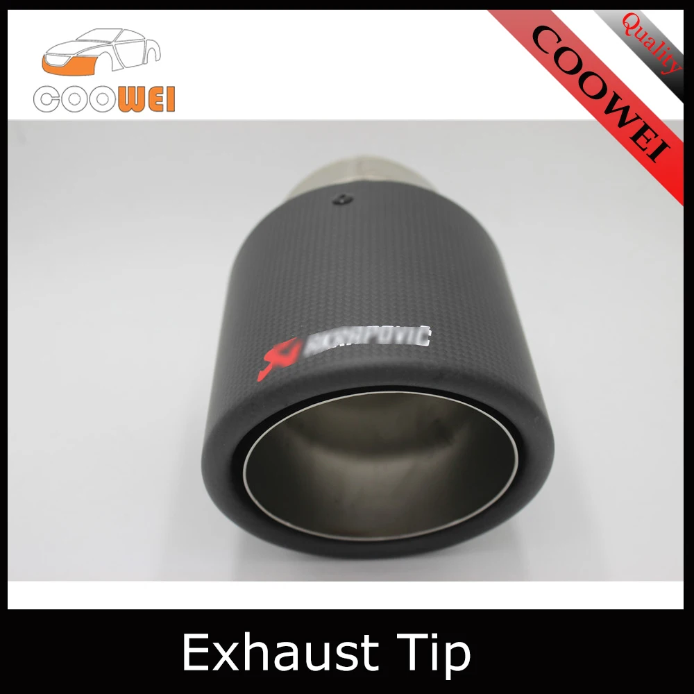 1pcs 63mm Inlet 114mm Outlet Ak Carbon Fiber Exhaust Tip