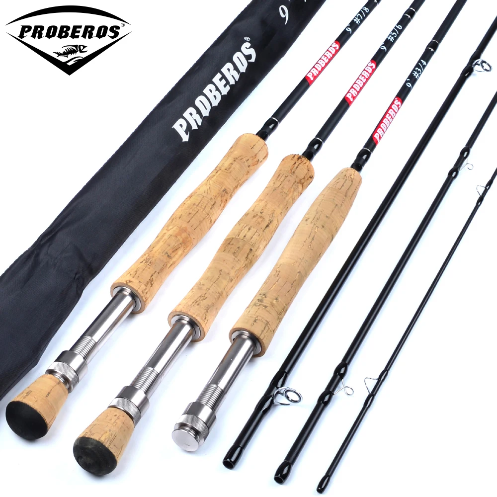 1PC Carbon Fly Fishing Rod 9FT 2.7M 4 Section Fishing Rod Line wt 3/4 5