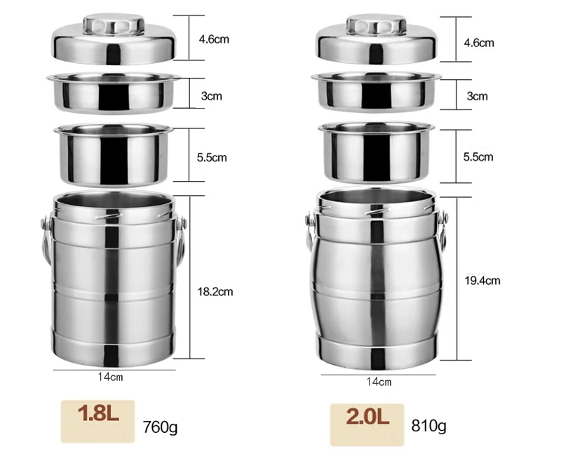 3 Layers Insulation Stainless Steel Lunch Box For Adults Kids Food Storage Container Thermal Bento Boxs Fine China Dinner Sets 16
